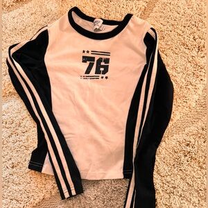 Princess Polly Black And White Long Sleeve Shirt